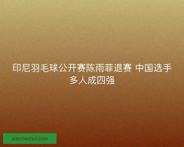 印尼羽毛球公开赛陈雨菲退赛 中国选手多人成四强